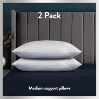 Slumberdown Touch of Luxury White Pillows 2 Pack Medium Support Bed Pillows back
