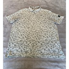 Adidas Mens Camo Golf Polo Shirt Grey White Camouflage Logo Size Large