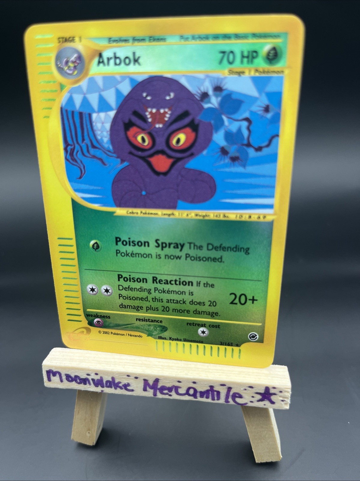 Pokémon Arbok #3/165 Reverse Holo Rare - 2002 Expedition Base Set - NM Cond.