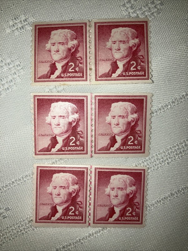 Thomas Jefferson 3 Cent Stamp Red United States Postage US Scott Unhinged Gum