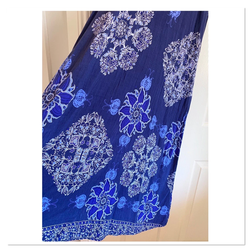 Silver Wishes Blue Boho Maxi Dress 12 - image 3 of 3