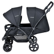 COSTWAY Double Pushchair with Adjustable Backrest and Sunshade 39