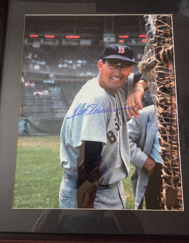 Ted Williams PSA DNA Green Diamond Signed 22x26 Framed Photo Autograph