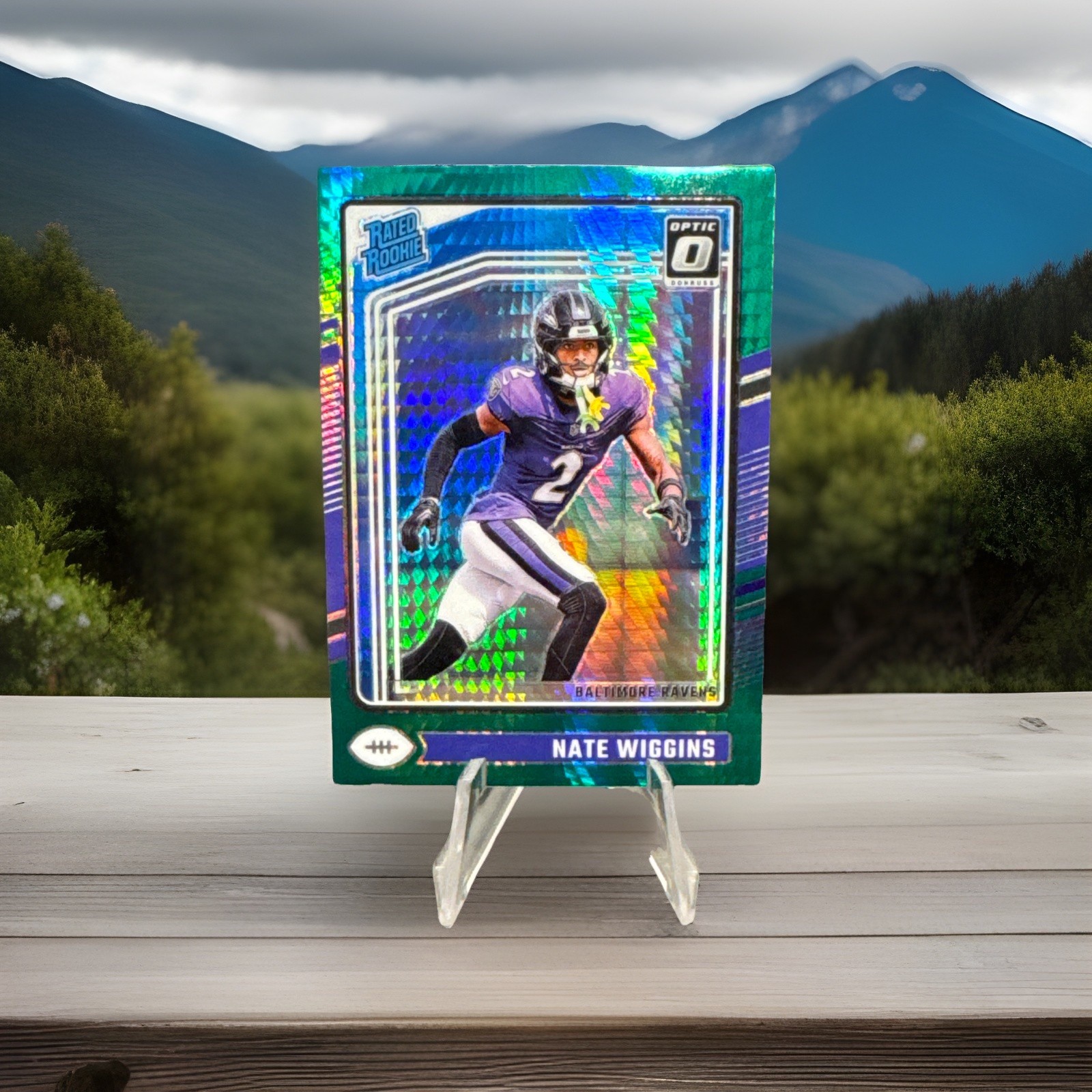 2024 Panini Donruss Optic - Rated Rookie Nate Wiggins #281 Green Hyper Prizm