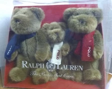 2001 Ralph Lauren The Bears That Care, Polo Scarves, Open Box