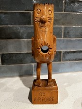 Vintage Air Force Military Folk Art Hawaiian Pearl Harbor Hand Carved Arumbaya