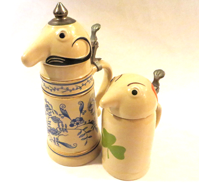 Both Shultz and Dooley Utica Club Webco Germany Beer Steins with