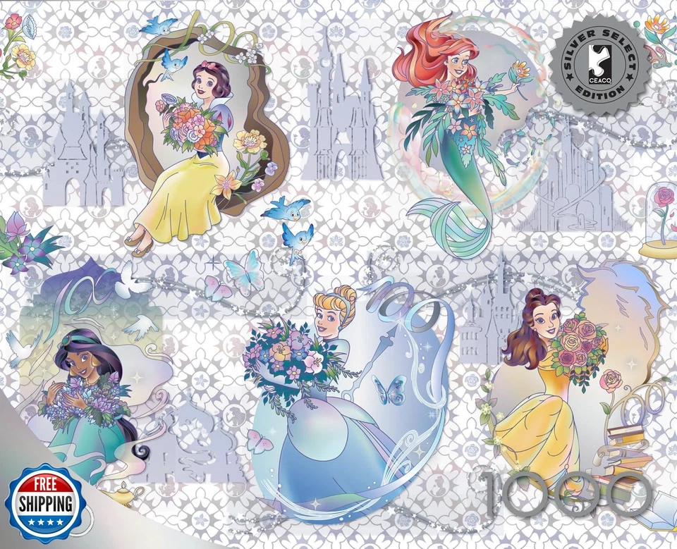 Buffalo Games - Silver Select - Disney - Platinum Princesses - Plantilla 1000 piezas Foto 2 de 4