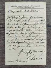 Autograf Emil Lederer 1913 ekonomista socjolog Heidelberg Zurych