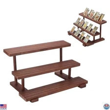 UNICRAFTALE 3-Tier Graded Card Display Stand for Psa Wooden Baseball Card