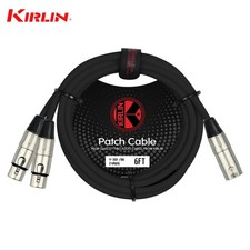 Kirlin 6FT Splitter Y-Cable 3-Pin XLR Male to Dual XLR Female 24AWG Y-301-06