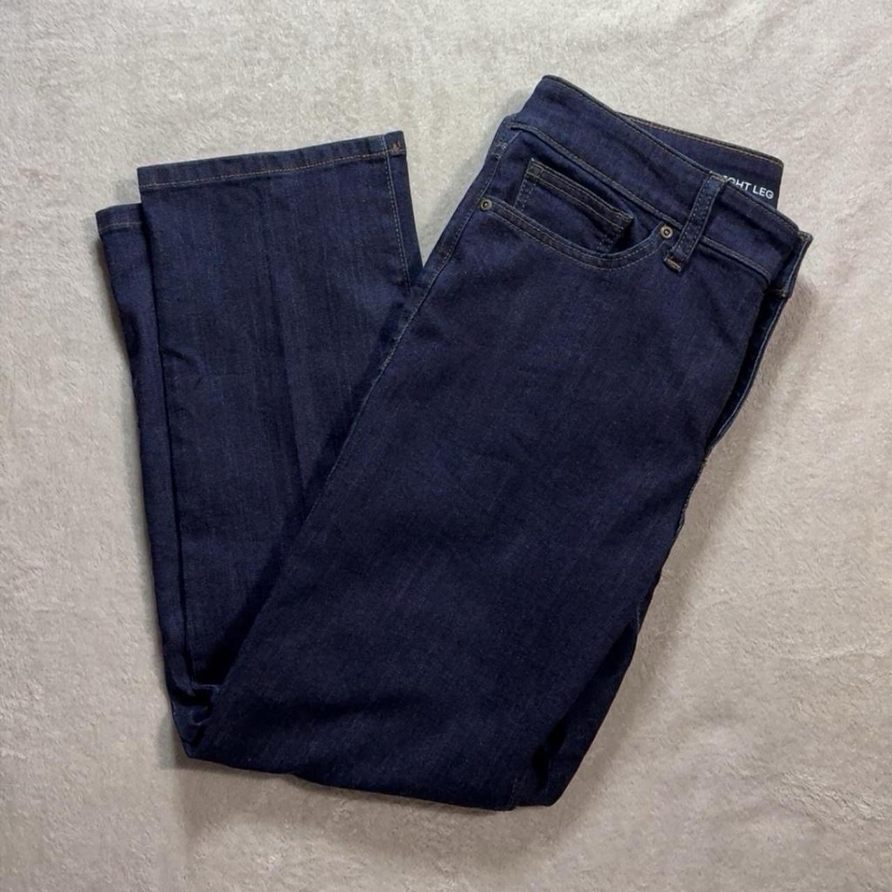 St. John's Bay Jeans Womens 8 Blue Denim Pockets Dark Wash Classic Straight-Leg