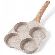 CAROTE Egg Pan Omelette Pan, 4-Cup Nonstick Granite 7", Frying