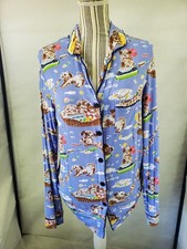 Nick Nora Pajama Top Dog Bath Grooming Long Sleeve Shirt Size S Purple