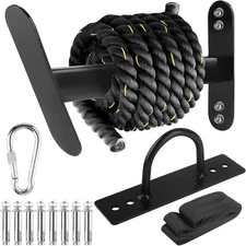 Battle Rope Hanger Anchor Strap Kit Storage Rack Black 