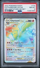 2022 POKEMON SWORD & SHIELD BRILLIANT STARS #174 FA/CHARIZARD VSTAR SECRET PSA 8