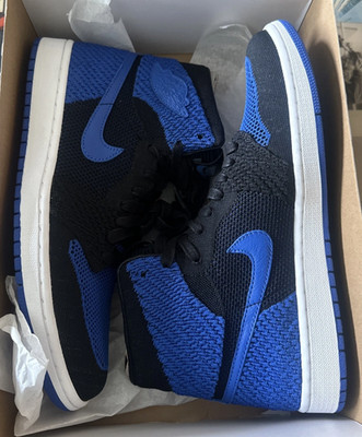 Sz 6Y/7Y Nike Air Jordan 1 Retro High OG Flyknit Royal Blue Black 919702-006