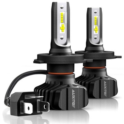 AUXITO H4 9003 HB2 LED Bulbs Fanless, Adjustable Beam 6500K Xenon White, 400% Vi