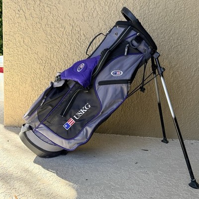 USKG UL 54 US Kids Golf PURPLE Stand Carry Bag 4 Way Divider Many Pockets 30''