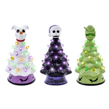 Disney The Nightmare Before Christmas Light-Up Ceramic Christmas Tree Set Of 3