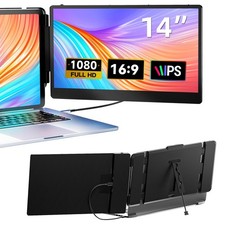 Laptop Screen Extender, 14" FHD 1080P IPS Dual Laptop Monitor Extender, Plug n