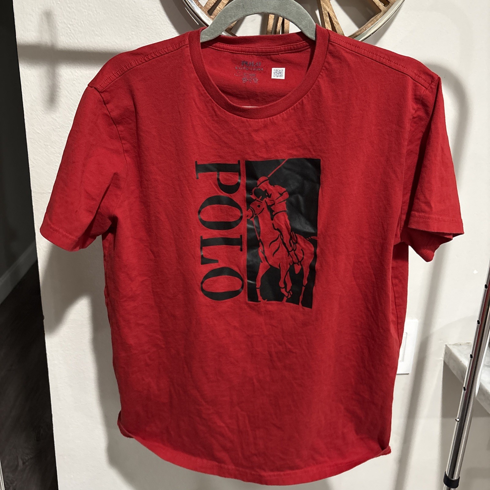 Polo Ralph Lauren Men's Red Big Pony Player Logo Graphic T-Shirt Size Medium