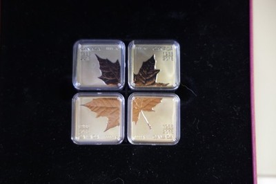 2018 $3 Three Dollars-Fine Silver Rose Gold Plated Maple Leaf Quartet-30 Years