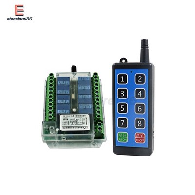 8 Channel Wireless RF Remote Control Switch Relay Module DC8-86V / AC110-275V US