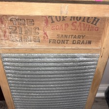 WASHBOARD Vintage National Washboard Co. No. 701 Top Notch Washboard Zinc King