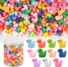 240Pcs Mini Ducks, Tiny Resin Duck Figurines Colorful Plastic Small Ducks Bulk f