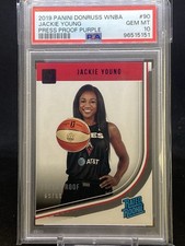 2019 Panini Donruss WNBA Jackie Young Purple Press Rookie Auto  RC /99 PSA 10