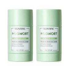 SKINTIFIC Mugwort Acne Clay Stick Niacinamide Salicylic Acid Treating Redness x2