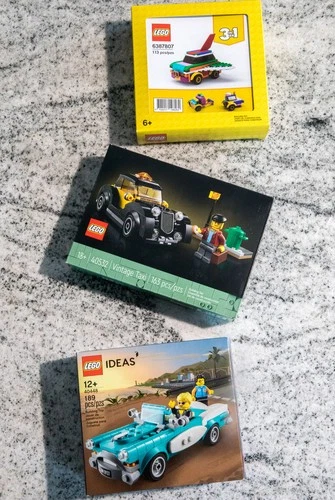 LEGO Lot Vintage Taxi+Vintage Car+ Flying Car (40532+40448+6387807) NEW!