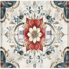 Metal Light Switch Outlet Cover Decorative Wall Plate Elegant Floral FWR151