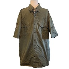 VTG Harley Davidson Green Button Pocket Short Sleeve Collar Shirt Men  s 2XL