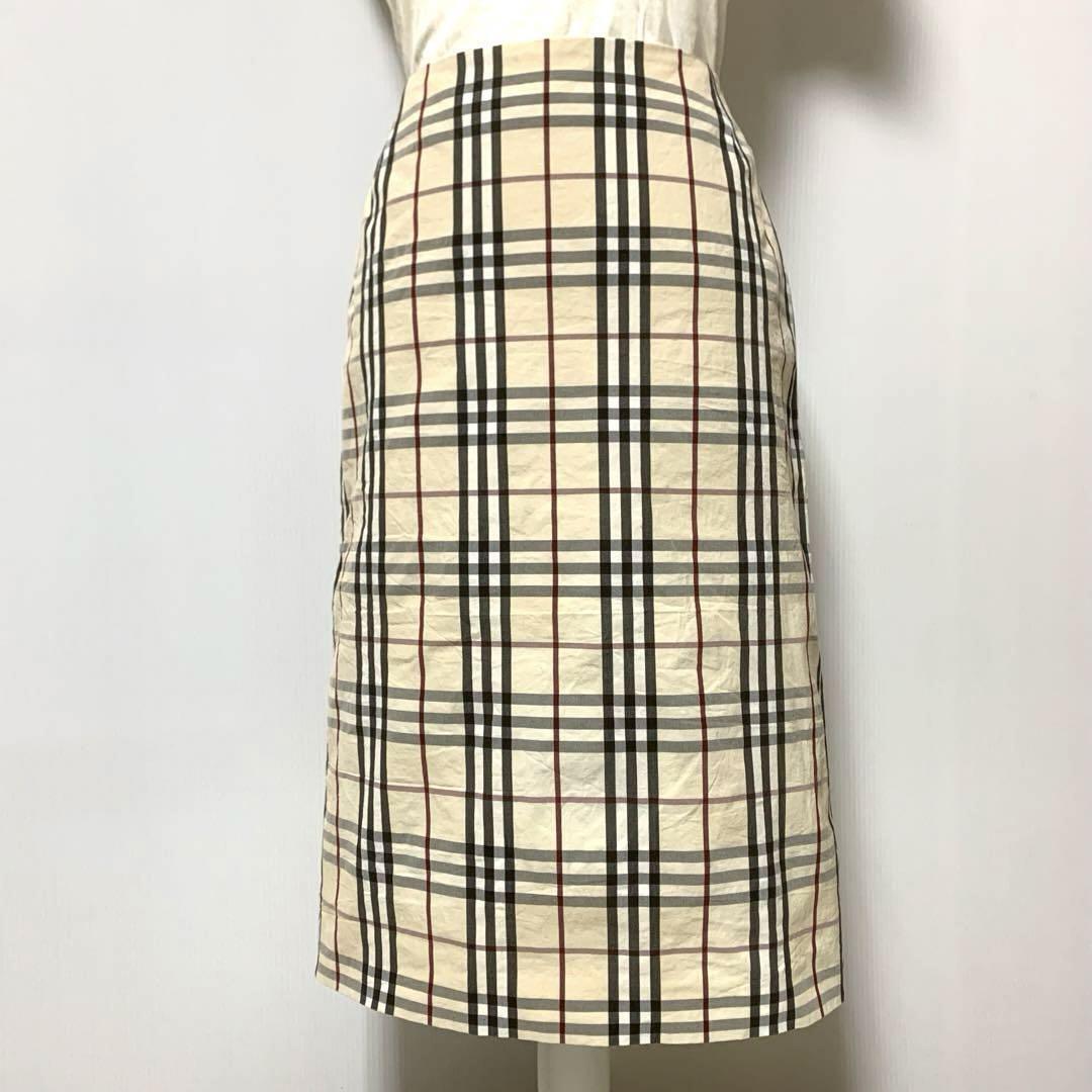 Burberry London Beige Midi Tight Skirt Cotton Nova Check Burberry London Beige Midi Tight Skirt Cotton Nova Check