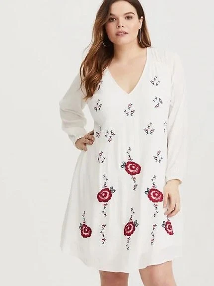 Torrid embroidered dress cheap