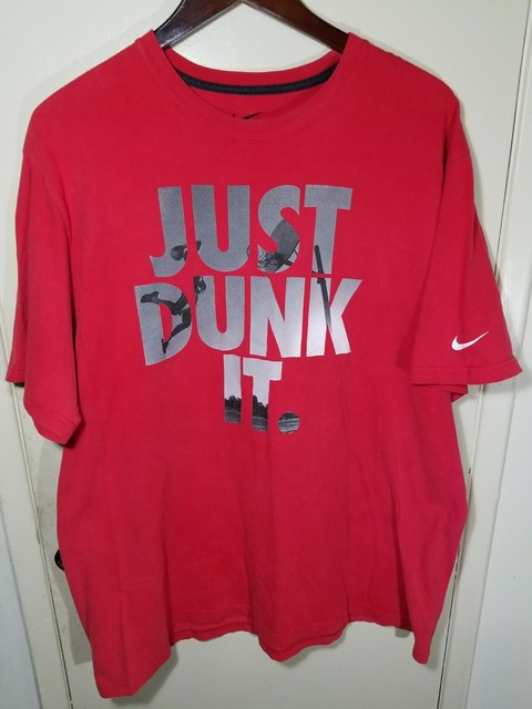 Nike Just Dunk It Graphic Basketball T-Shirt Red Men's Size 2XL | eBay