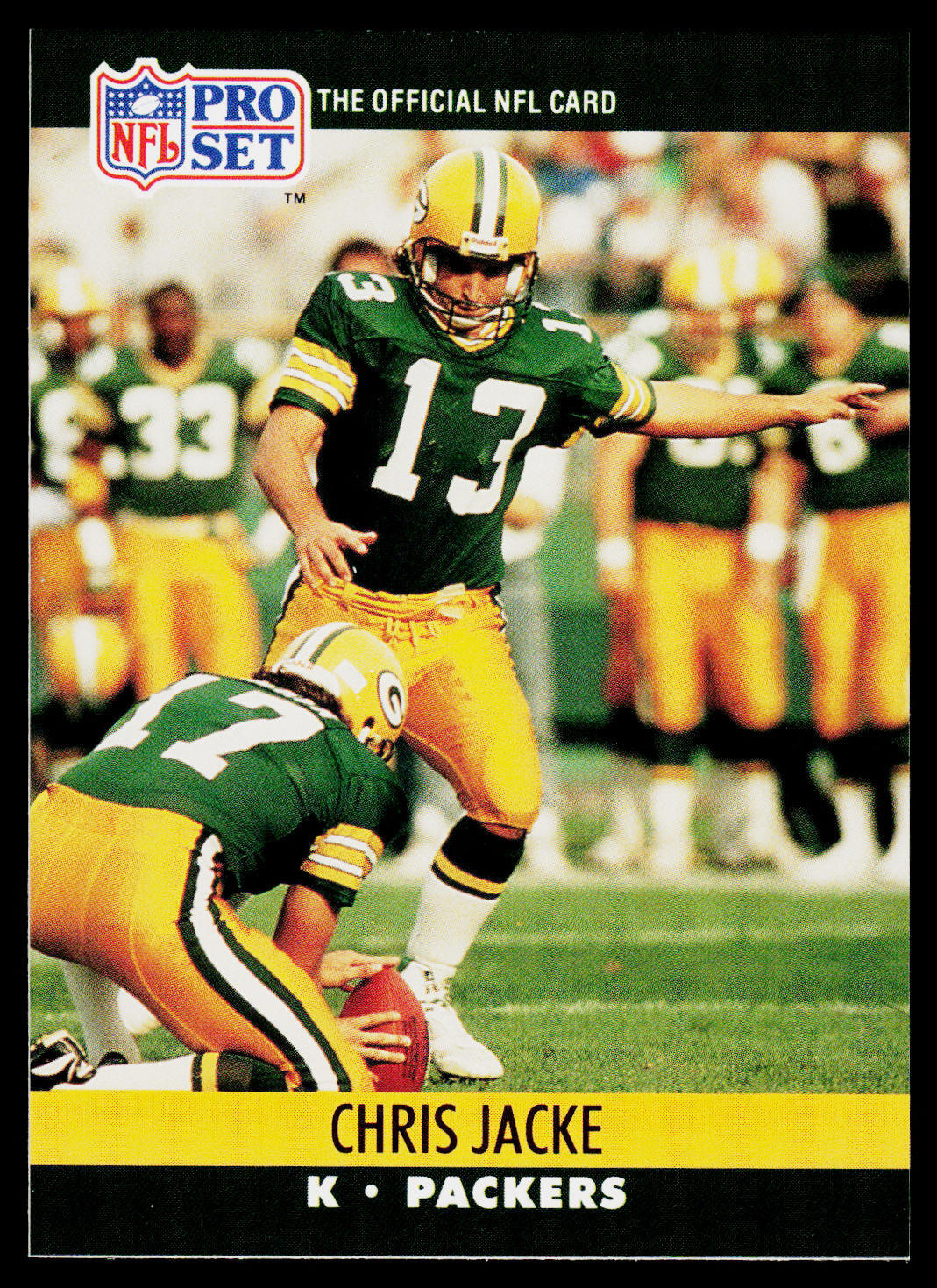 Chris Jacke, 1990 Pro Set, #501, Green Bay Packers, RC