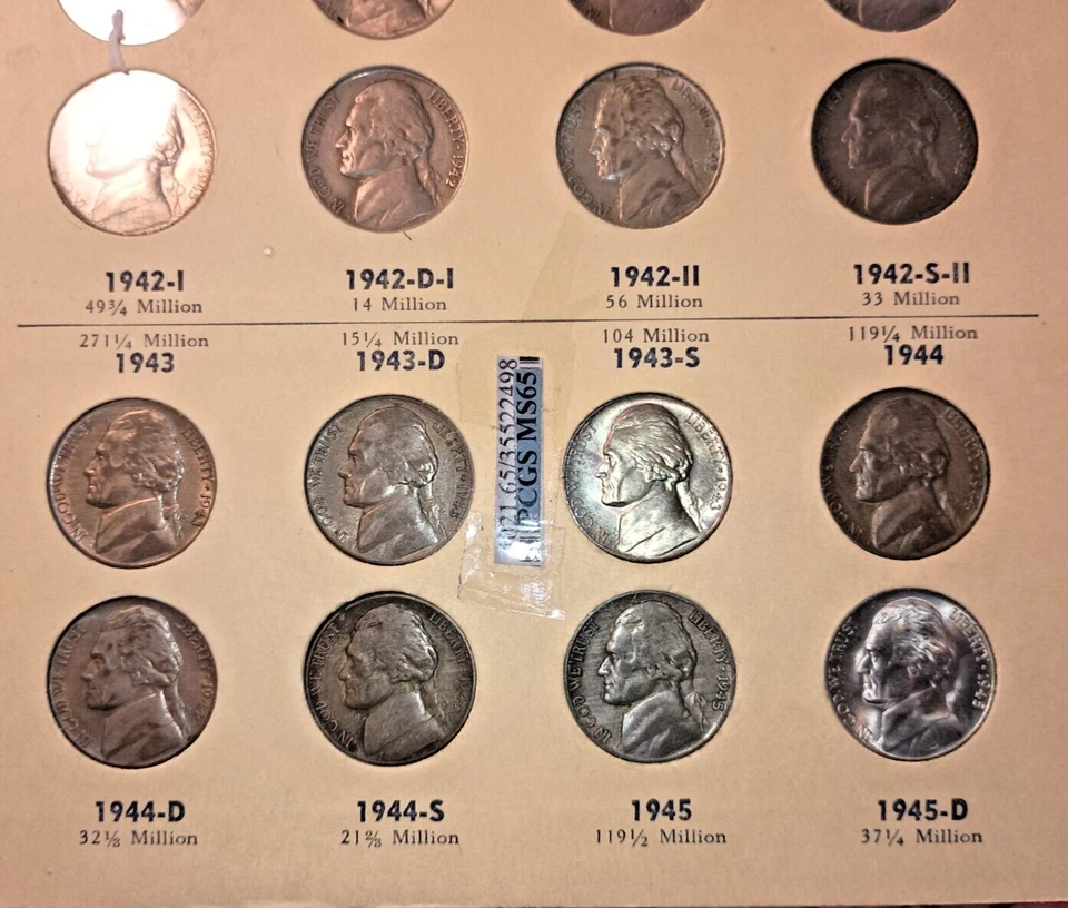 Library of Coins Jefferson Nickels 1938-65 Vol. 7  set @ 135 coins-6 PCGS GRADED - Image 4 of 4