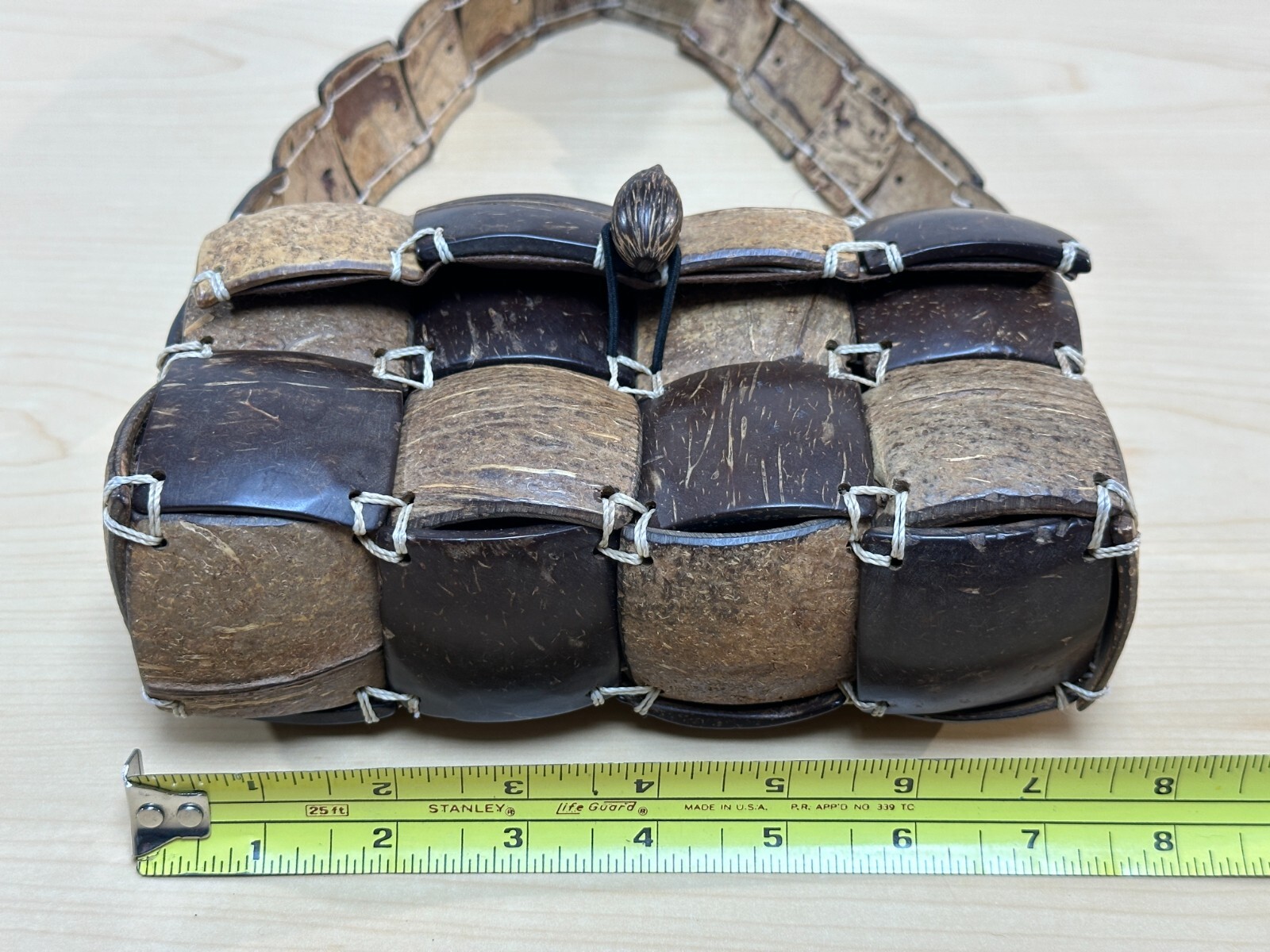 Unique Coconut Shell Patchwork style Mini Purse, … - image 11