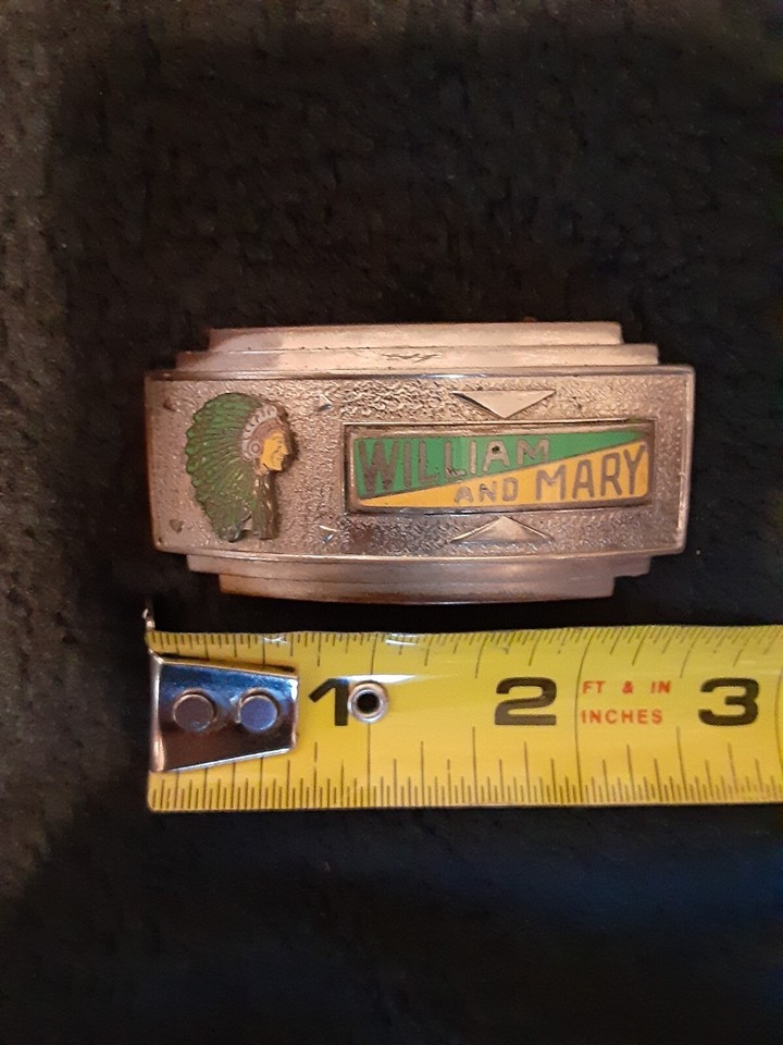1950S WILLIAM AND MARY COLLEGE BELT BUCKLE W/ TRIBE EMBLEM (RARE) eBay