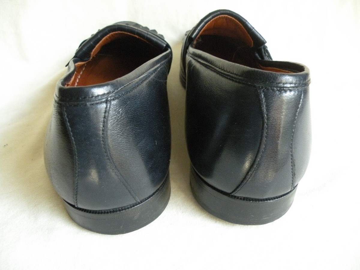 Pitti Firenze Black Leather Buckle Loafer Made in Italy Slip 
