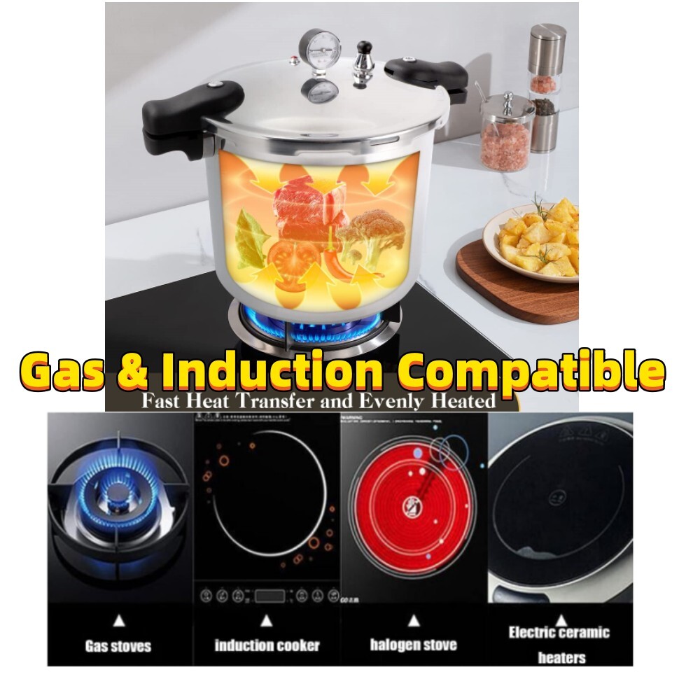 Update Induction Base Pressure Cooker 22L Aluminium Canner Kitchen Ware