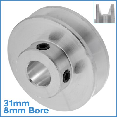 Aluminium Alloy 31mm V Groove Track Wheel 8mm Fixed Bore Diameter Motor Shaft