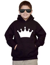 New Youth White Prince/Princess Crown Kids Black Hoodie Funny Humor Fantasy V308