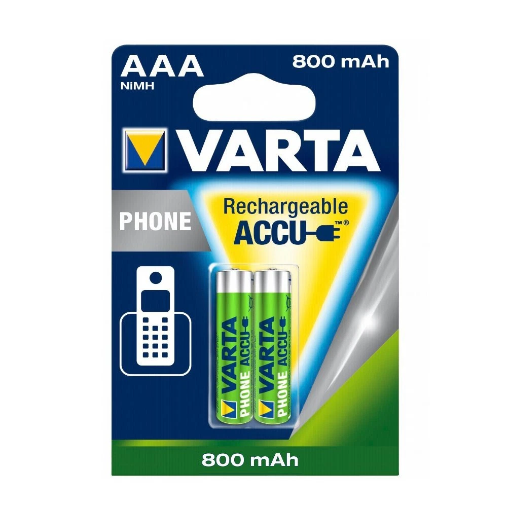 2 piles rechargeables AAA pour telephone sans fil LR03 HR03 R03 800mah  Varta