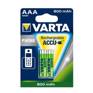 2 piles rechargeables AAA pour telephone sans fil LR03 HR03 R03 800mah Varta