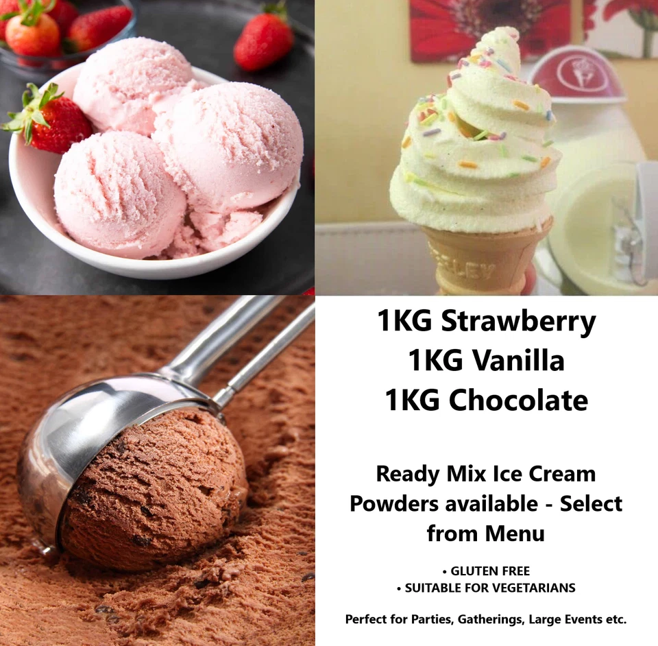 🍧 1KG Bag Soft Ice Cream Maker Powder Scoop Machine Instant Ready Mix (GF) (V)