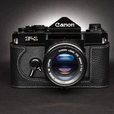 Genuine Leather Half Camera Case Bag Cover Handmade For Canon F-1 Film Camera